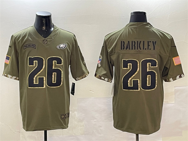 Men's Philadelphia Eagles #26 Saquon Barkley Camo Salute To Service Limited Stitched Jersey Men's Philadelphia Eagles #26 Saquon Barkley Camo Salute To Service Limited Stitched Jersey